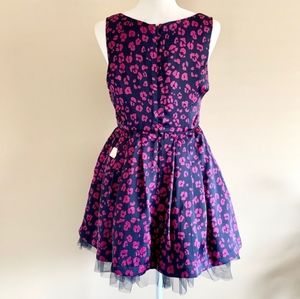 SOLD Navy pink leopard dress